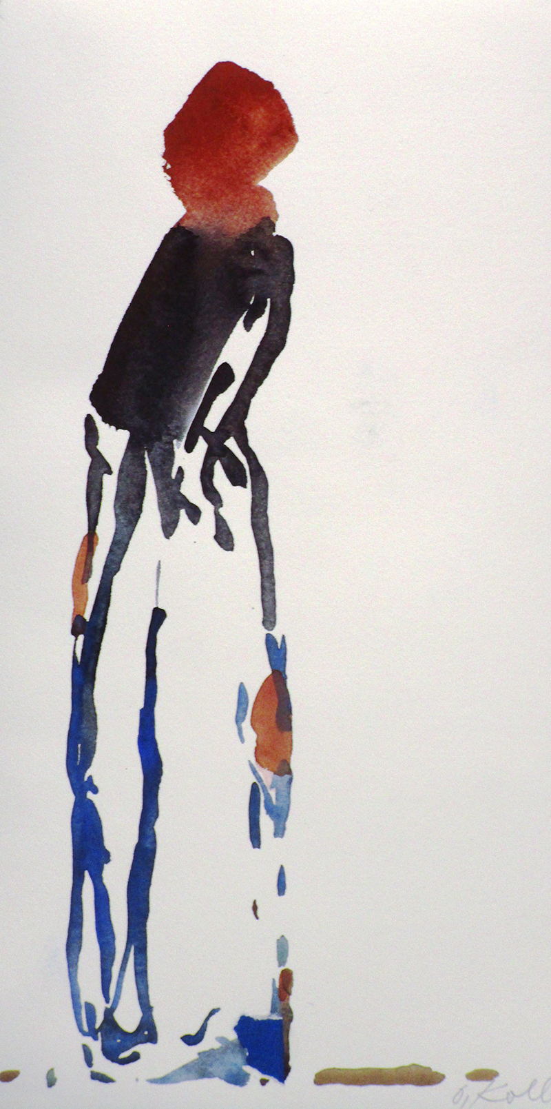 Weibliche Gestalt 1997;Aquarell,;38 x 21 cm;3000 - Galerie Wroblowski